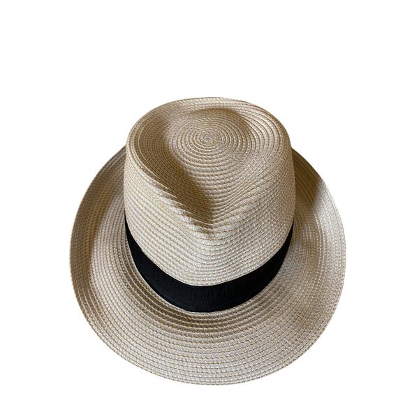 Erica Javits Fedora Straw Hat with Black Band UPF 50+ One Size - Picture 5 of 14